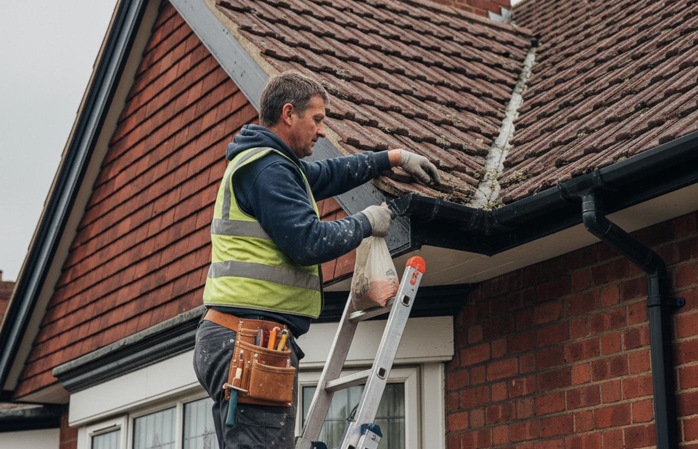 A finished fibreglass flat roof on a rear extension